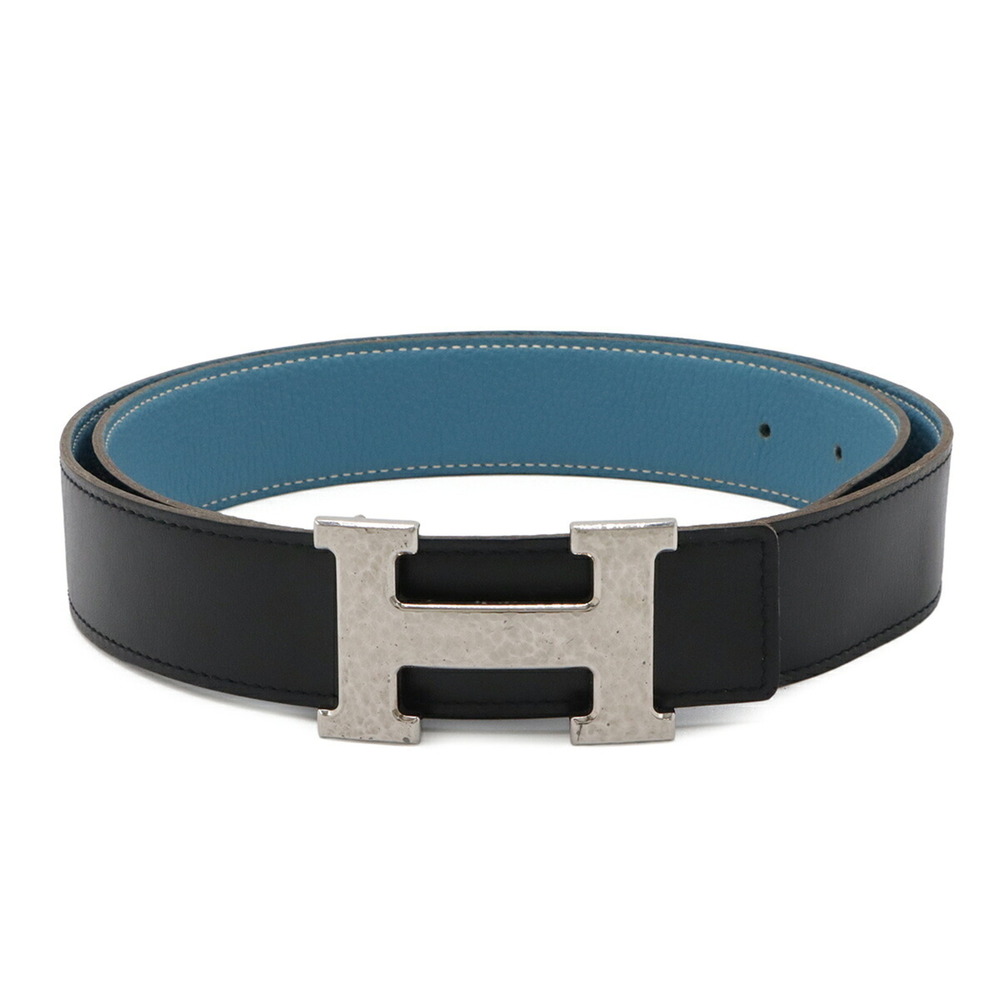 HERMES H-Martre H-Buckle Belt, Reversible, Box Calf and Taurillon Clemence Le...